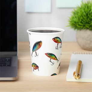 Fishing Lure Pattern Paper Cups