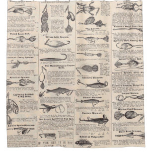 Fishing Lures Advertising Fisherman Art Shower Curtain