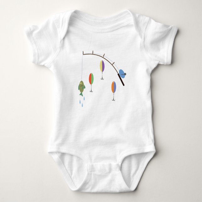 Fishing Lures Baby Bodysuit (Front)
