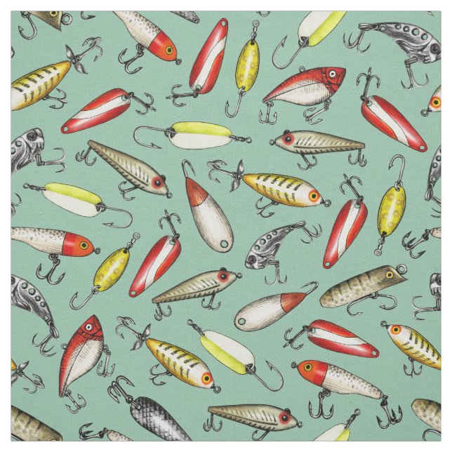 Fishing Lures Fabric (Swatch)
