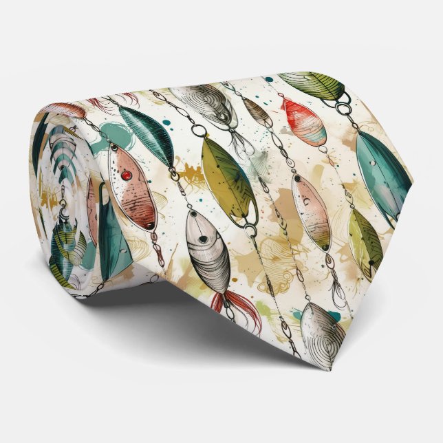 Fishing Lures Fisherman  Tie (Rolled)