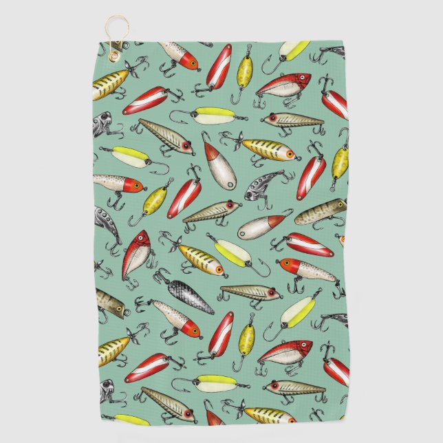 Fishing Lures Golf Towel (Front)