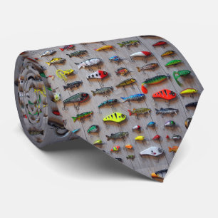 Fishing Lures On A Board Tie