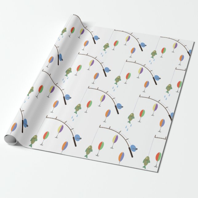 Fishing Lures Wrapping Paper (Unrolled)