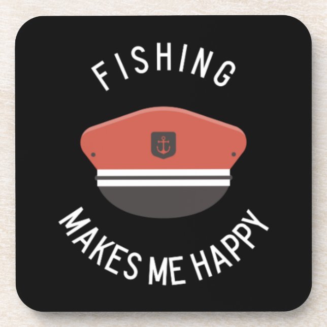 Fishing Makes Me Happy Coaster (Front)