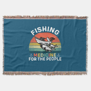 Fishing Medicine For The People Throw Blanket