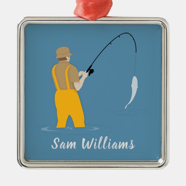 Fishing Metal Tree Decoration (Front)