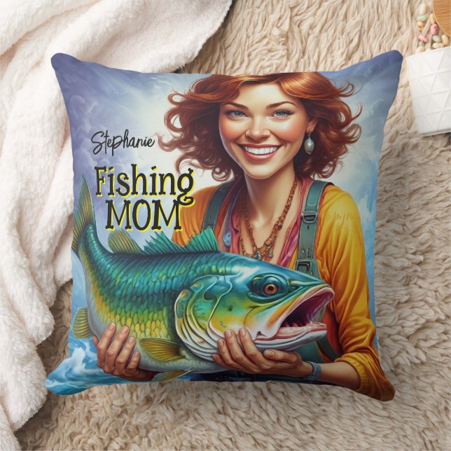 Fishing Mum Cushion (Blanket)