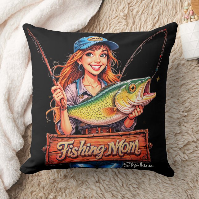 Fishing Mum Cushion (Blanket)