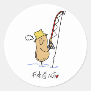 Fishing Nut T-shirts and Gifts Classic Round Sticker