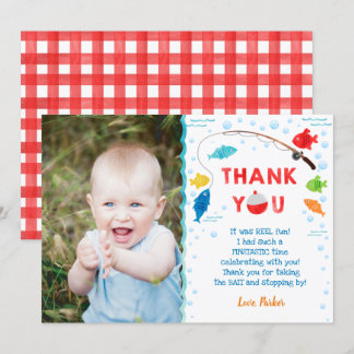Fishing O-fish-ally 1st Birthday Thank You Cards