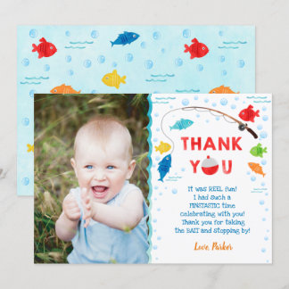 Fishing O-fish-ally 1st Birthday Thank You Cards