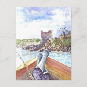 Fishing off Polruan Postcard