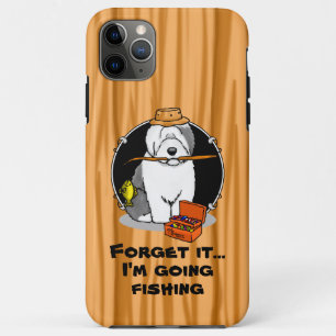 Fishing Old English Sheepdog (Grey 1) Cute OES Case-Mate iPhone Case