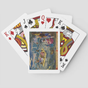 Fishing on a Lake at Night, plate 101 from 'Venati Playing Cards
