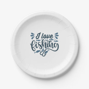 Fishing on fishing boat as fisherman paper plate