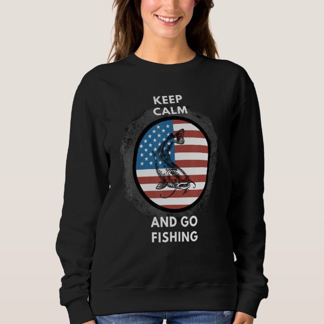 Fishing Patriotic American flag Sweatshirt (Front)