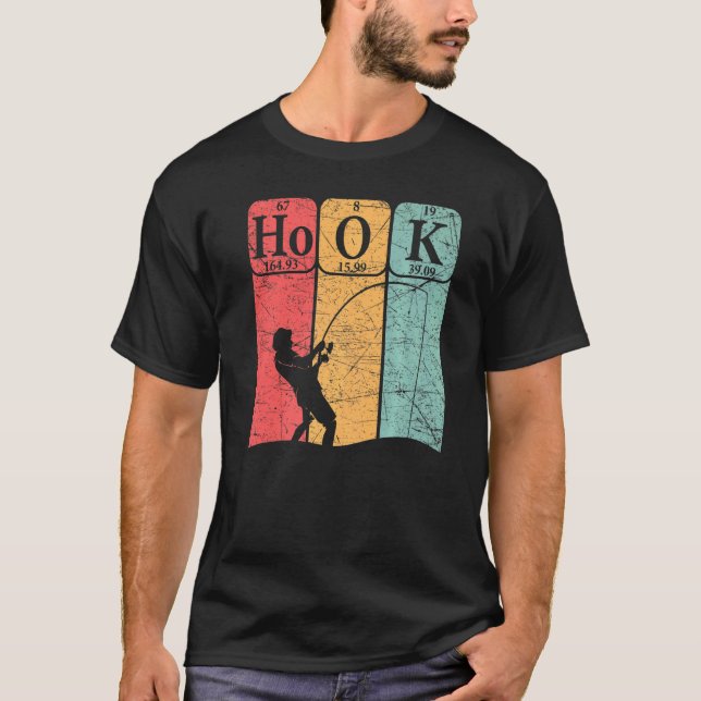 Fishing Periodic Table Elements Fisherman Nerdy T-Shirt (Front)