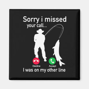 Fishing Phone Call With Fishing Line - Funny Fish Magnet