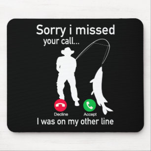 Fishing Phone Call With Fishing Line - Funny Fish Mouse Pad