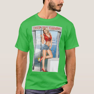 Fishing Pin Up Girl T-Shirt