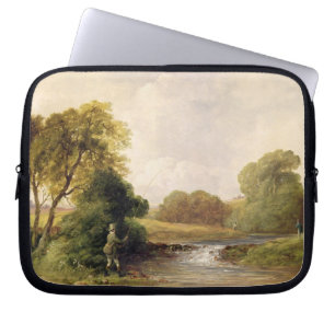 Fishing: Playing a Fish (oil on canvas) Laptop Sleeve