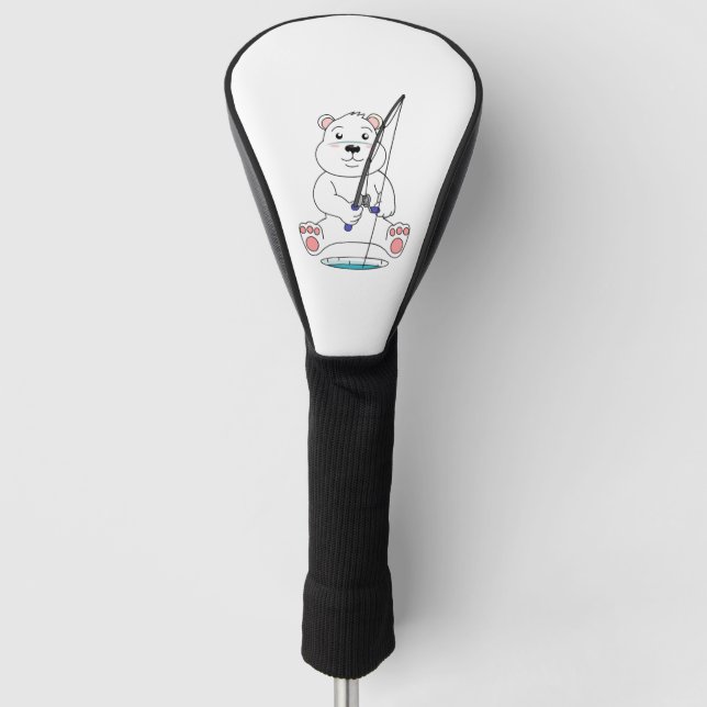 Fishing Polar Bear Golf Head Cover (Front)