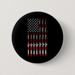 Fishing Pole American Usa Flag Patriotic Fishing G 6 Cm Round Badge