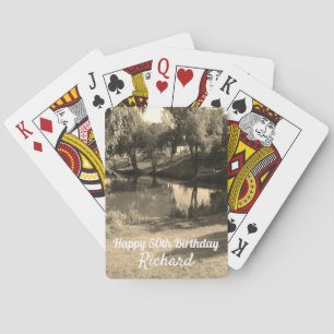 Fishing Pool personalised 50th birthday Playing Cards