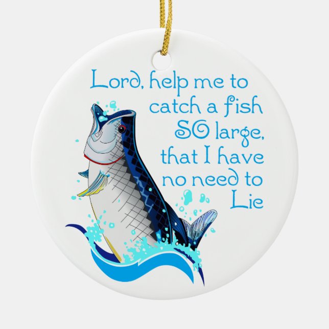 Fishing Prayer Ceramic Tree Decoration (Front)