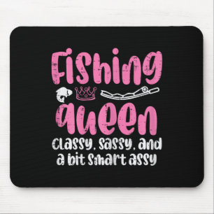 Fishing Queen Cly Sy Smart Fun Angler Fisherman Wo Mouse Pad