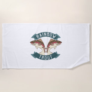 fishing rainbow trout beach towel