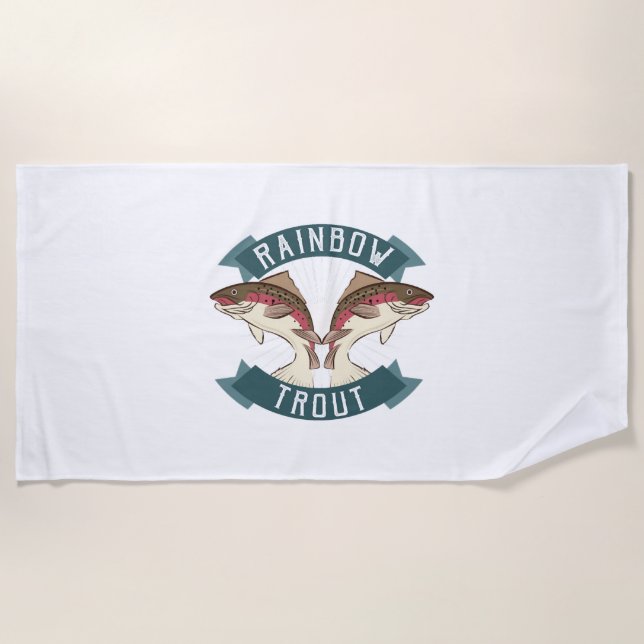 fishing rainbow trout beach towel (Front)