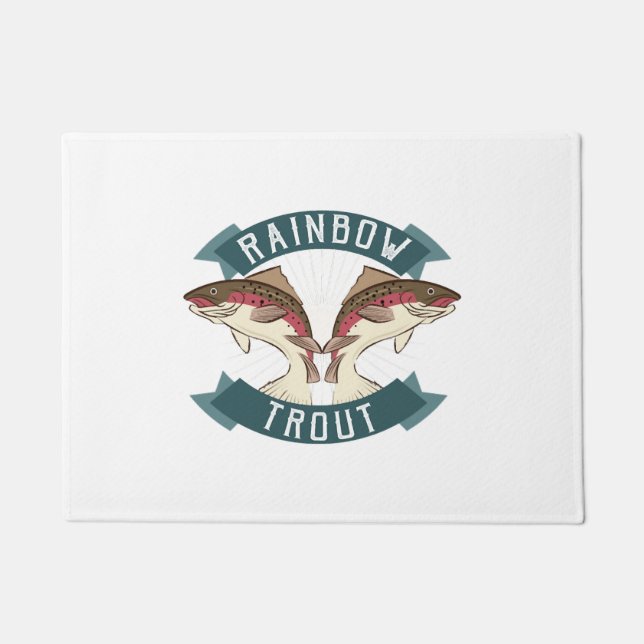 fishing rainbow trout doormat (Front)