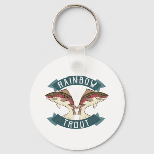 fishing rainbow trout key ring