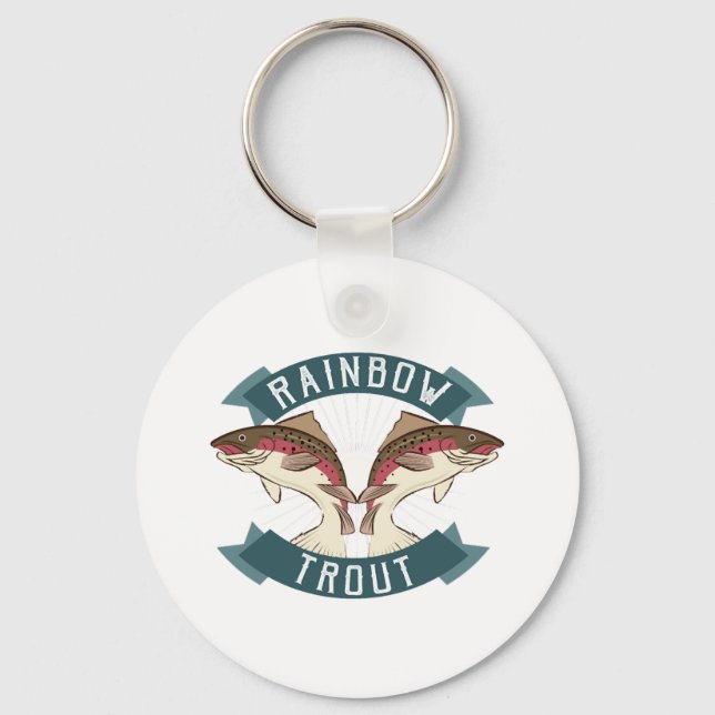 fishing rainbow trout key ring (Front)