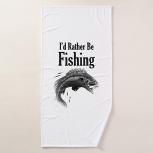 fishing rather be fish bath towel