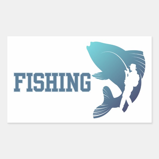 Fishing Rectangular Sticker (Front)