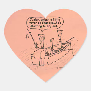 Fishing Reeds Heart Sticker