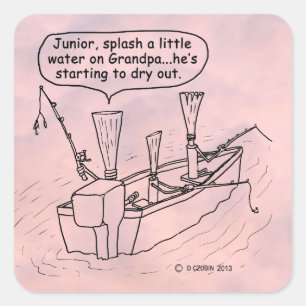 Fishing Reeds Square Sticker