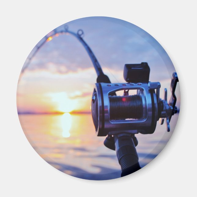 Fishing Reel at Sunset Magnet (Front)