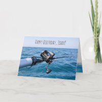 Fishing Reel Over Water Birthday