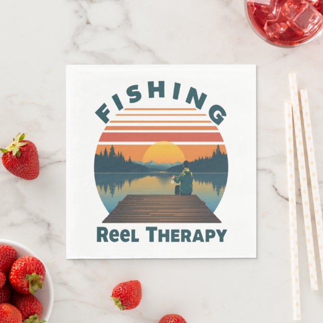 Fishing Reel Therapy Dad Napkin (Insitu)
