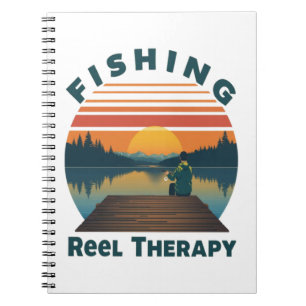 Fishing Reel Therapy Dad Notebook