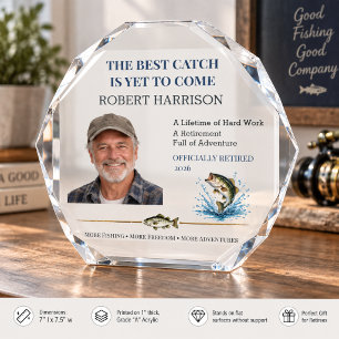 Fishing Retirement Elegant Photo Keepsake Gift Block