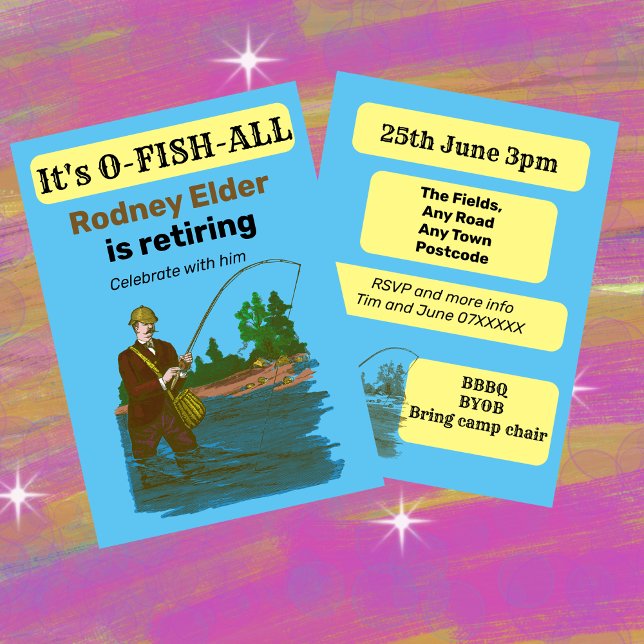 Fishing retirement fisherman fish angling  invitation (Creator Uploaded)