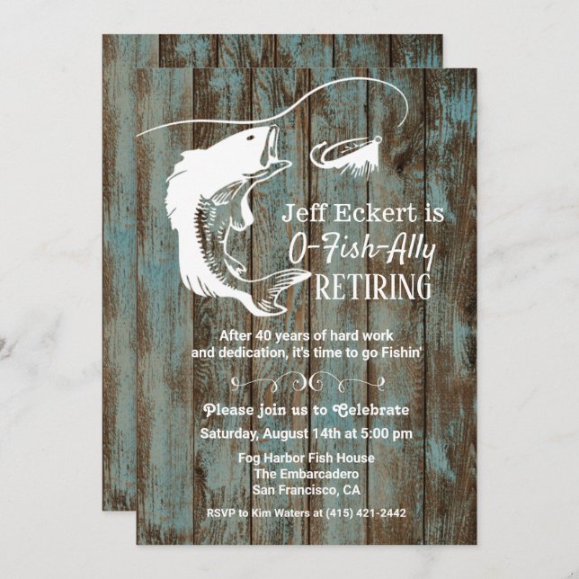 Fishing Retirement Invitation (Front/Back)