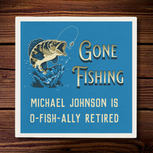 Fishing Retirement Party - Gone Fishing Napkins