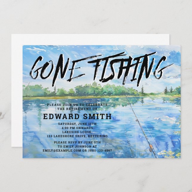 Fishing Retirement Party Invitation (Front/Back)