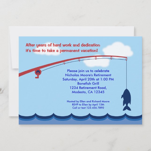 Fishing Retirement Party Invitation (Front)